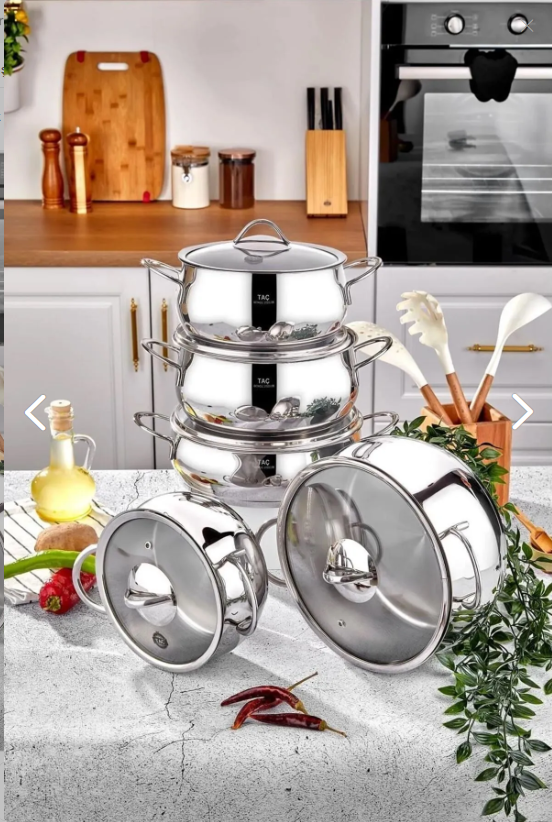 Taç Master Steel 10 Parça Çelik Tencere Seti